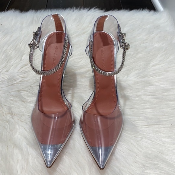 Amina Muaddi Ursina crystal embellished transparent pump size 38EU - Picture 13 of 14